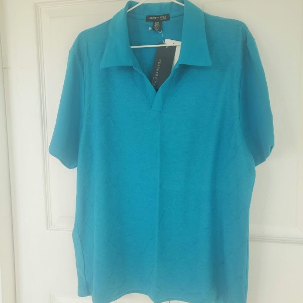 Kenneth Cole Mens Polo Shirt Short-Sleeve , L - Picture 7 of 8